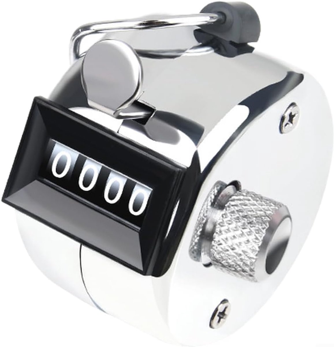Handmatige Teller - Mechanische Clicker - Verkeer Tellen - Roestvrij Staal - 0 tot 9999 - Zilverkleurig