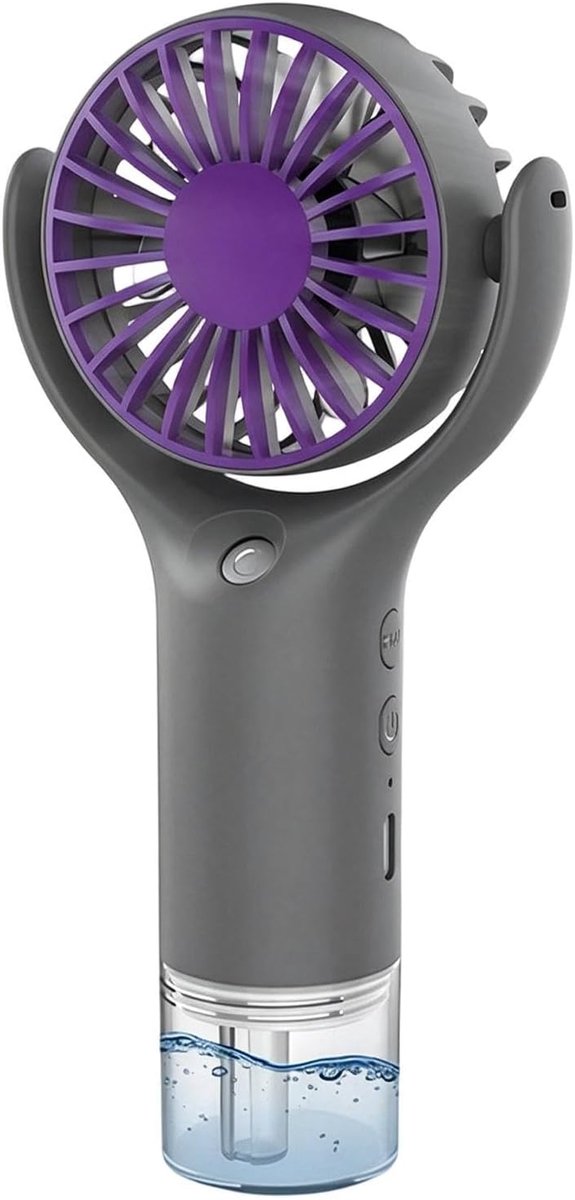 Vernevelingsventilator - Mist ventilator - Directe verkoeling - 3 snelheden - 40 ml reservoir - Grijs