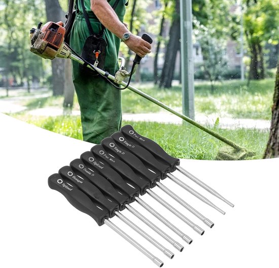 Carburateur Instelgereedschap - Afstelset Motor - Tuingereedschap Onderhoud - 8-Delige Set - N.v.t. - Zwart Gekleurde Handgrepen — afbeelding 3