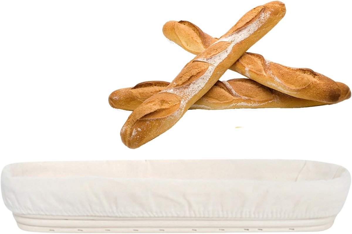 Gistingsmanden Deeg - Bakmand Rotan - Brood Bakken - Natuurlijk Vochtregulatie - 34 x 10 x 55 cm - Natuurlijk