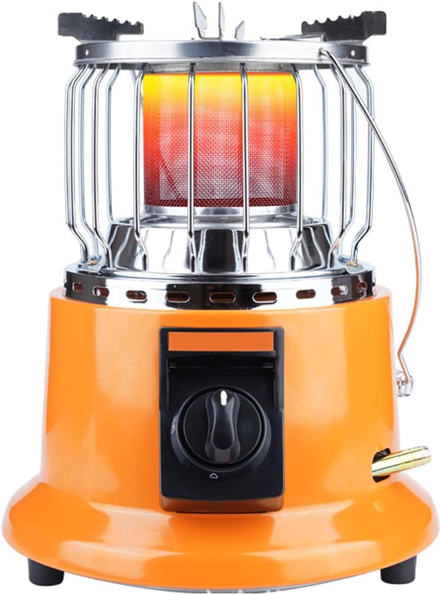 Draagbare Gasverwarmer - Compacte Kachel - Buiten Verwarmen - Automatische Ontsteking - 1.7 kW Vermogen - Oranje