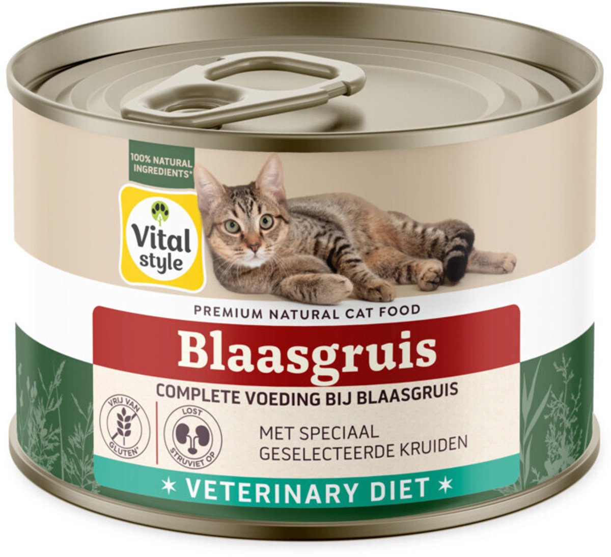 Vitalstyle Kattenvoer Blik Blaasgruis - 12 x 200 gr - Voordeelverpakking