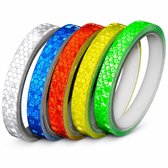 5 Stuks - Stickers - Reflecterende Stickers - PVC - 800*1cm - Waarschuwingstape - Auto stickers - Reflecterende Veiligheids stickers - Lichtgevende stickers - Voor fiets, motor scooter, scooter, alle soorten helmen