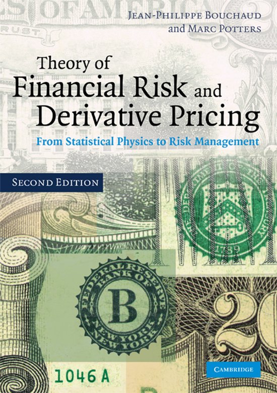 Boekomslag van "Theory of Financial Risk and Derivative Pricing", tweede editie, met afbeeldingen van Amerikaanse bankbiljetten.