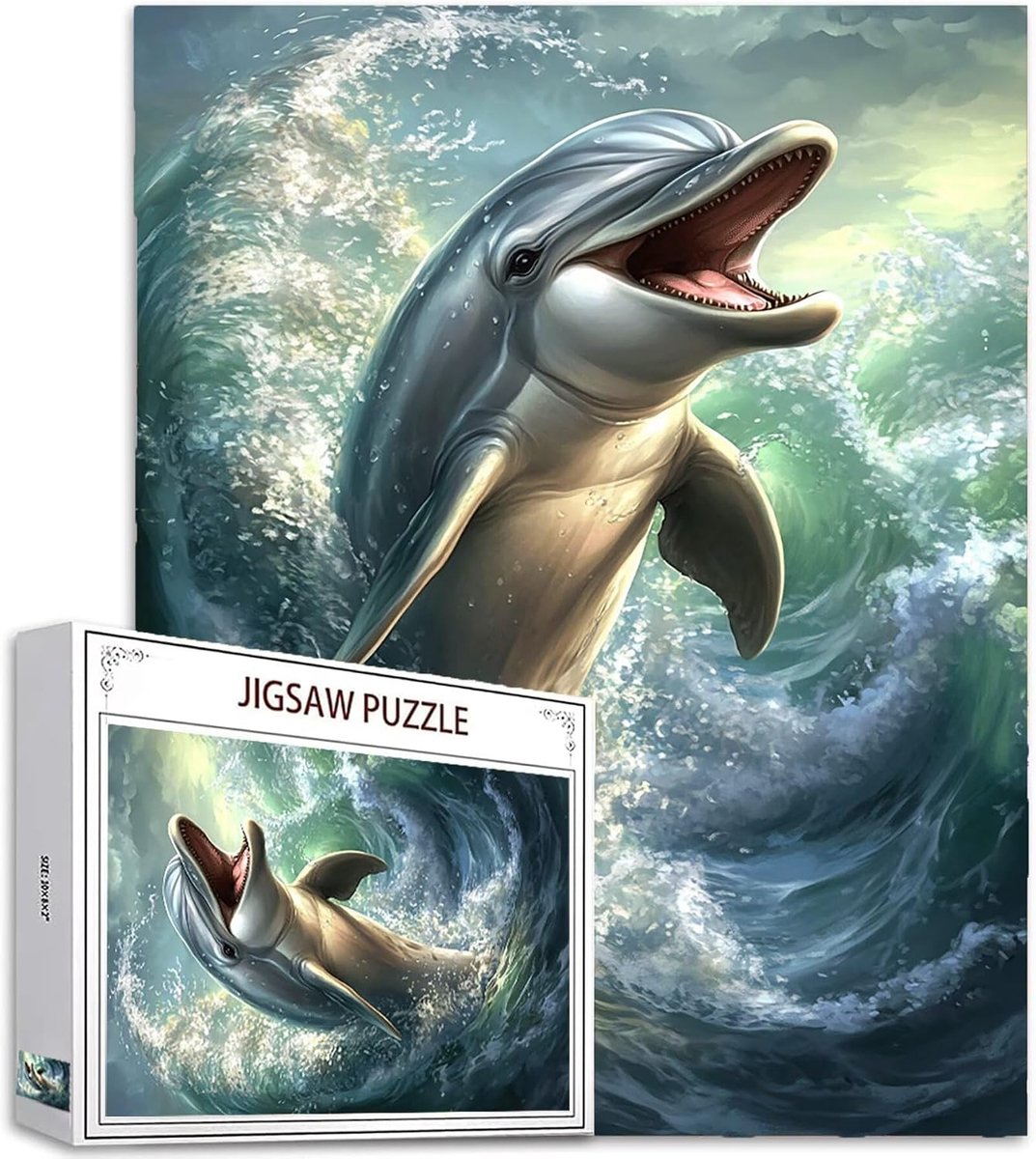 Puzzel 6000 stukjes - Dierenpuzzel Dolfijnen - Ontspanning Thuis - Uniek Gesneden Stukjes - 179 x 105 cm - Meerkleurig
