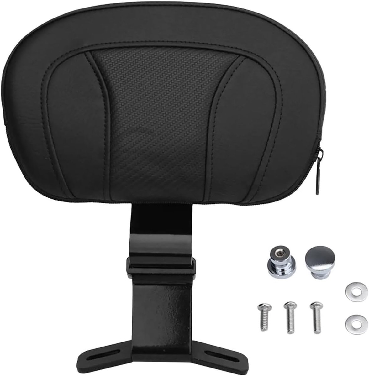 Motorfiets Rugleuning - Bestuurders Rugsteun - Comfortabel Rijden - Afneembaar Bagagerek - Universeel - Zwart