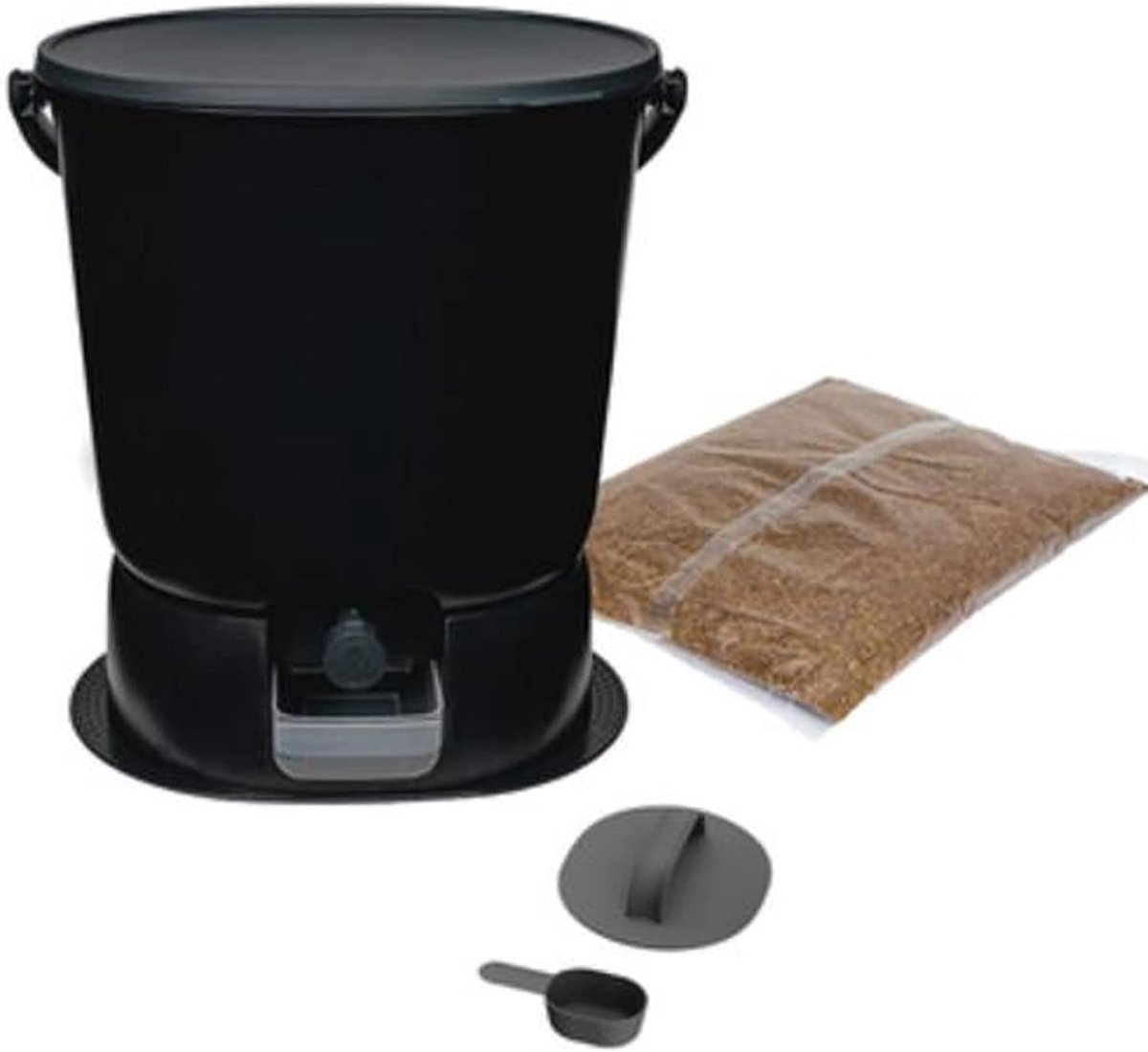 Compostbak Keuken - Compostemmer Bokashi - Voedselafval Verwerken - Met Kraan Luchtdicht - 1.5 Liter - Zwart