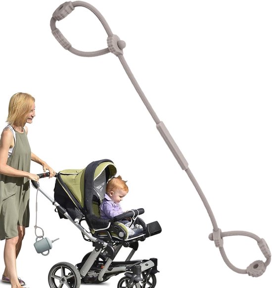 Veiligheidsbanden - Fopspeenkettingen - Baby Benodigdheden - Voedselveilig Siliconen - 146 x 81 cm - Lichtgrijs — afbeelding 5