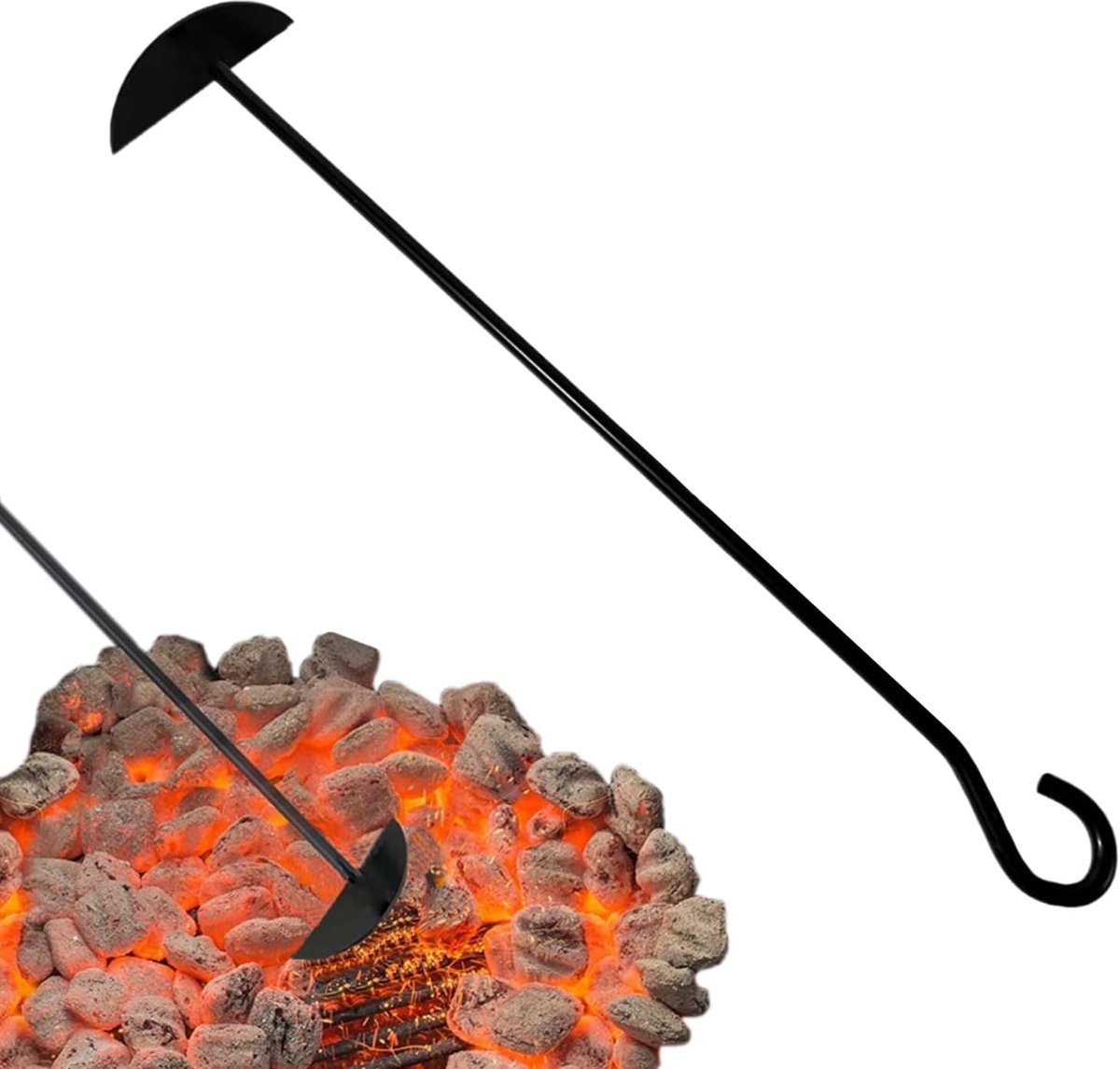 As schep - Vuurplaatsgereedschap - Haard onderhoud - Vuurbestendig ontwerp - 49.7 cm - Zwart