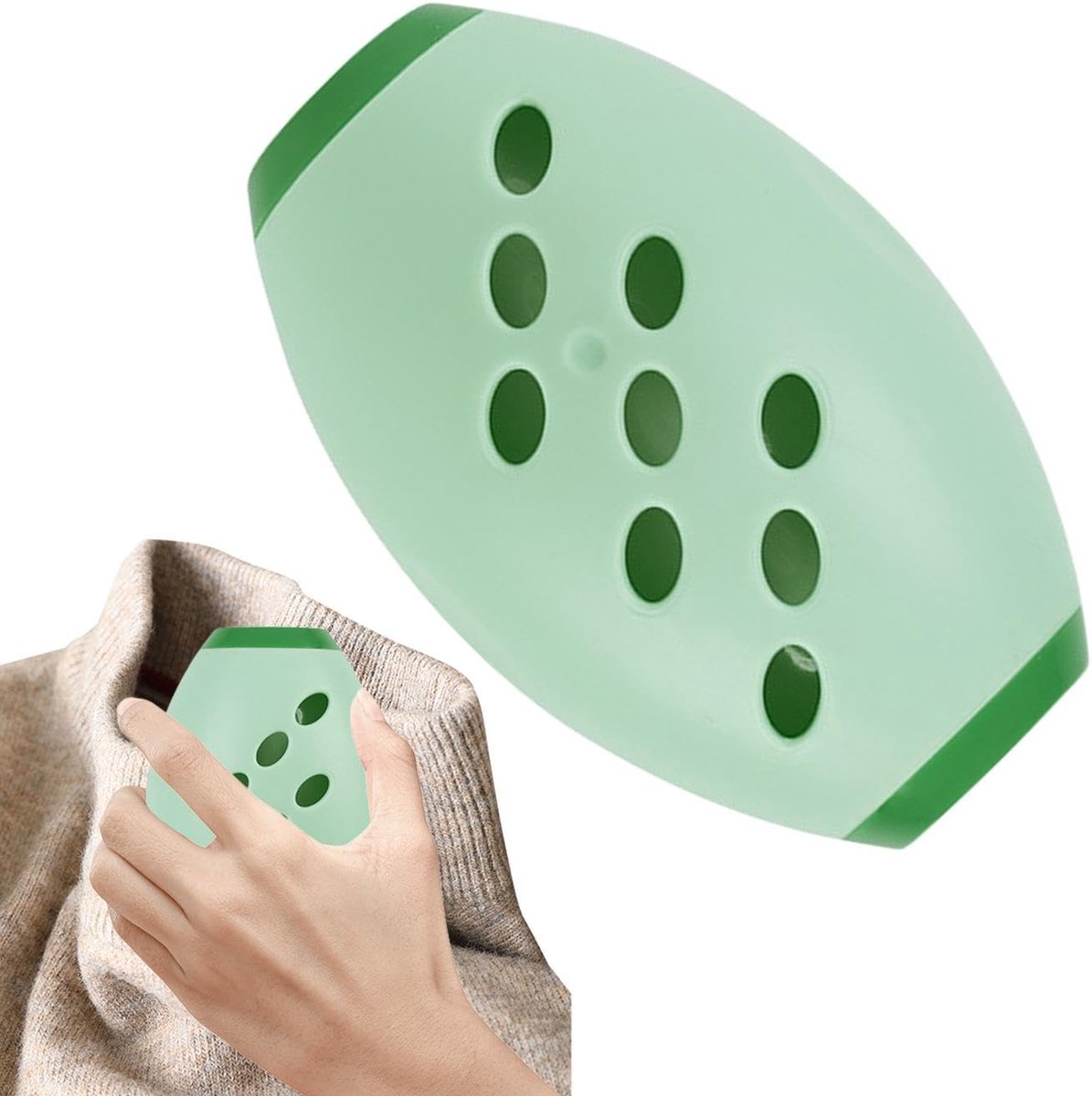 Wasbare Pluisroller - Stof Verwijderaar - Kleding Reinigen - Herbruikbaar Ontwerp - 10x6 cm - Lichtgroen