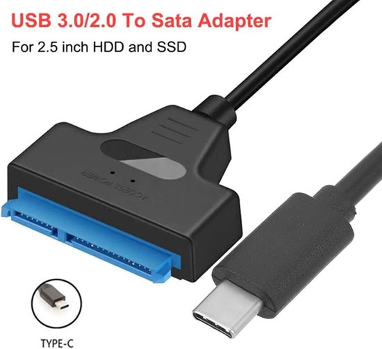 SATA naar USB Adapter - Harde Schijf Kabel - Externe Opslag - Ondersteunt UASP - 2.5 Inch - Zwart — afbeelding 4