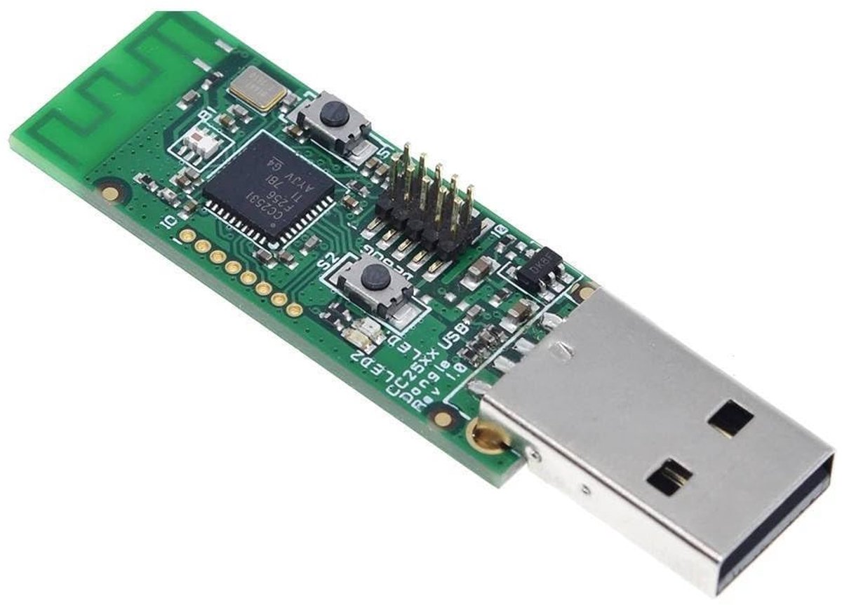 Zigbee CC2531 Sniffer - Protocol Analyzer USB Dongle - Netwerk Analyse - Bare Board Module - USB Interface - Green