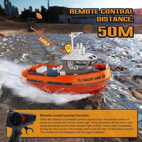 Op afstand bestuurbare boot - RC-boot - Speedboot - model boot van Merkloos — afbeelding 2