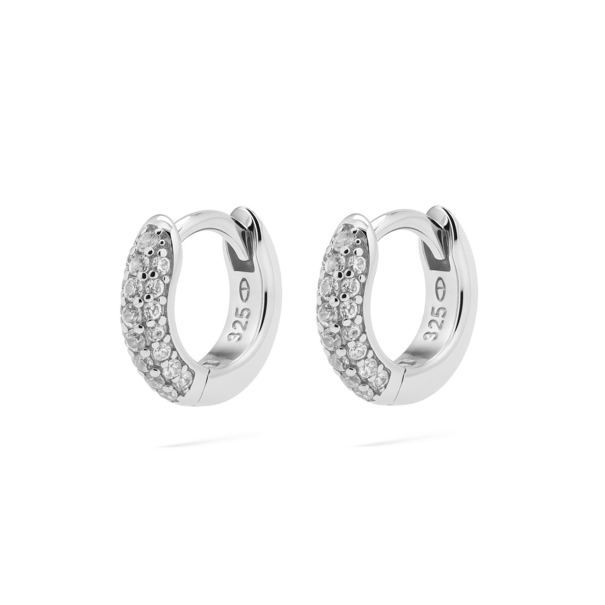 Karma Oorringen Strass Rond Zilver