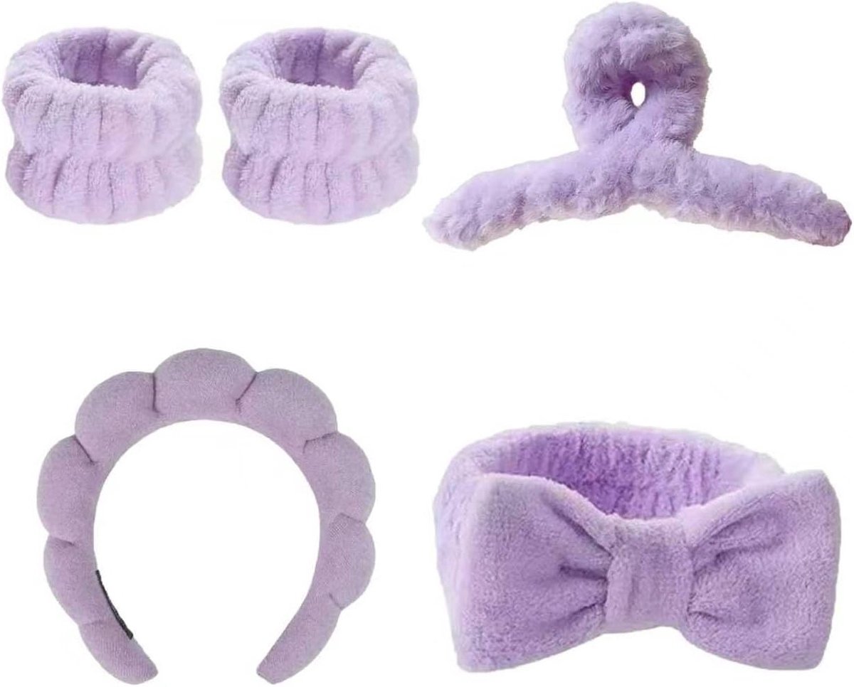Set van 5 zachte antislip hoofdbanden voor gezichtsverzorging, make-up en wassen van het gezicht, multifunctionele boog haarbanden voor dagelijks gebruik