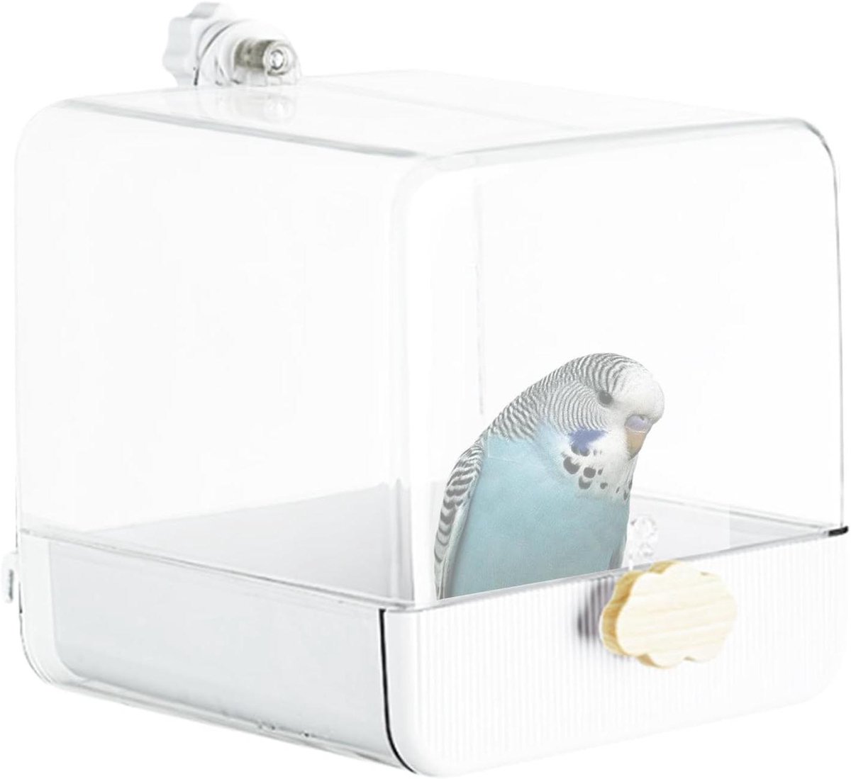 Parkietenbad voor vogels - Vogelbad - Vogels wassen - Hoge transparantie - 17x17x17cm - Wit