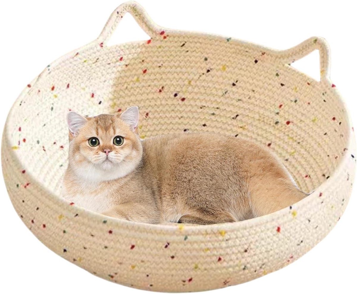 Kattenmand - Hondenmand - Comfortabel Rusten - Handgeweven Ontwerp - 30 cm Diameter - Wit