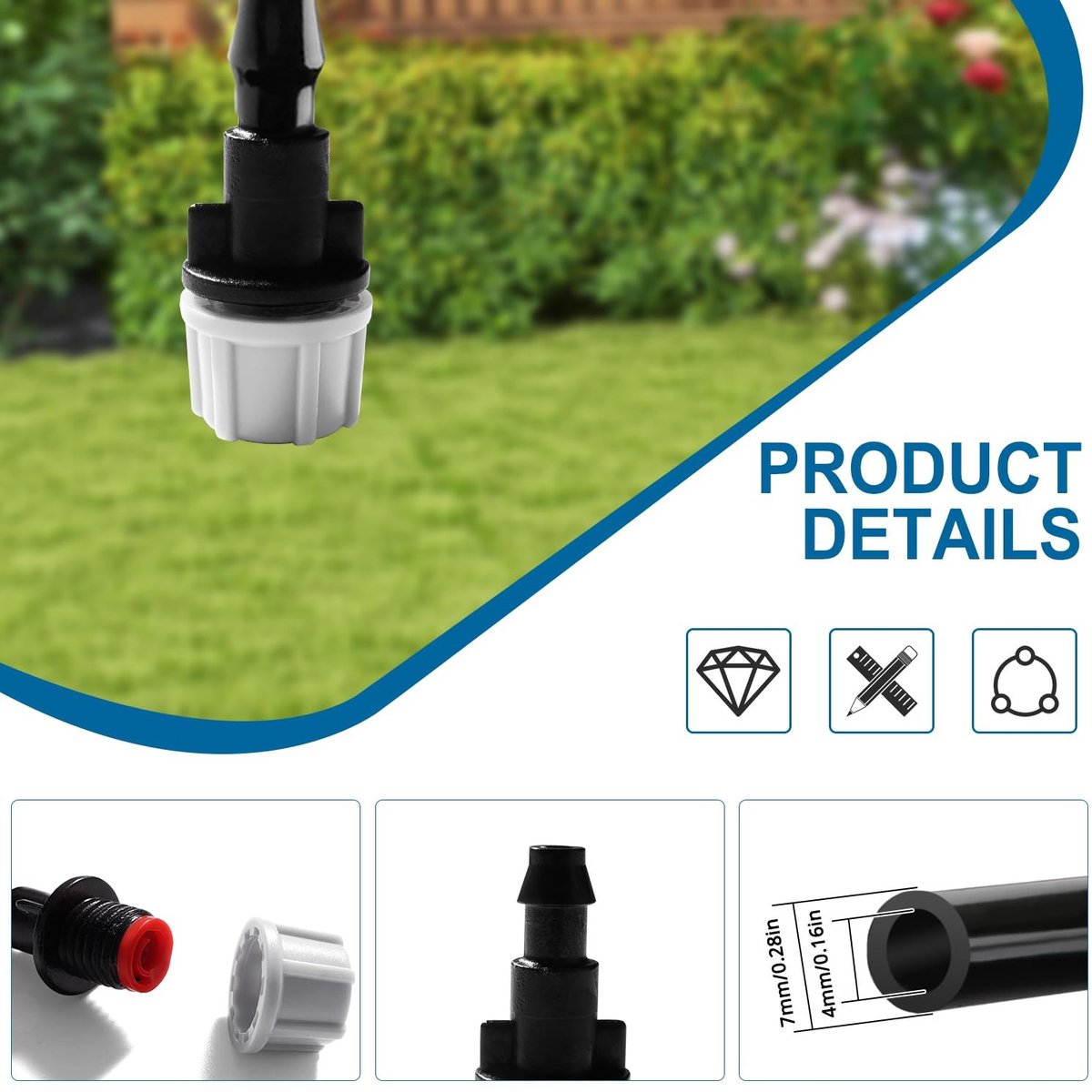 30 Stuks Verstelbare Micro Druppelaars voor 4/7mm Druppelsystemen, Irrigatie voor Tuin en Gazon, Waterbesparing en Efficiënte Besproeiing