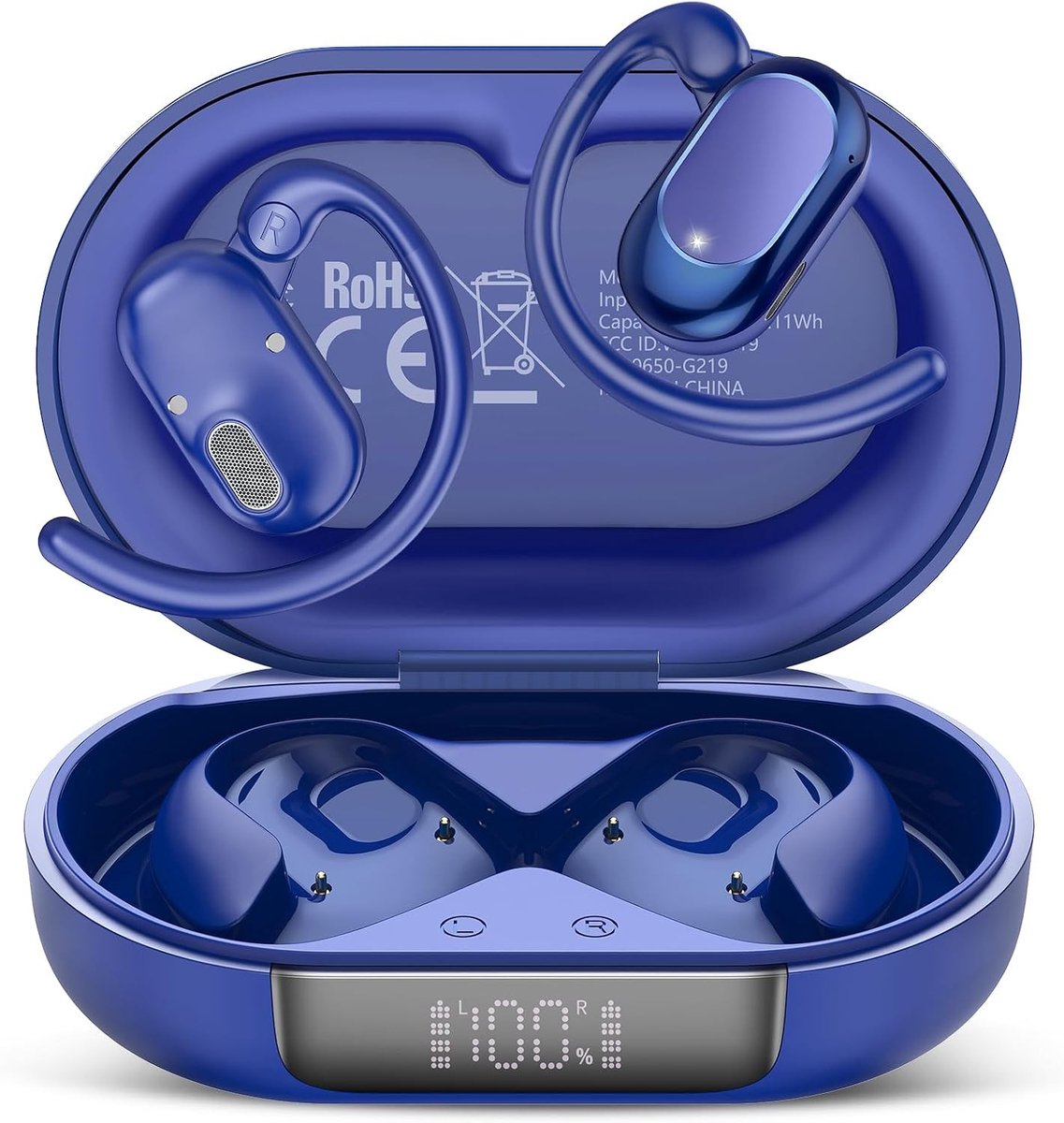 Bone conduction headphone - Zwart - Draadloos met 14,2 mm driver - Open ear sporthoofdtelefoon met Bluetooth 5.4 - Voor hardlopen en kantoor