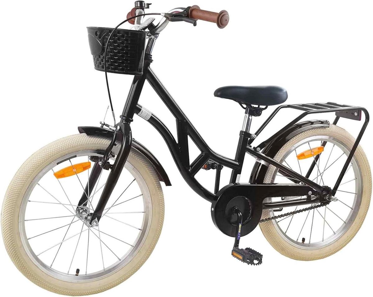 Kinderfiets sfiets sfiets Veilig Fietsen Verstelbaar Zadel Stuur 24 inch Zwart