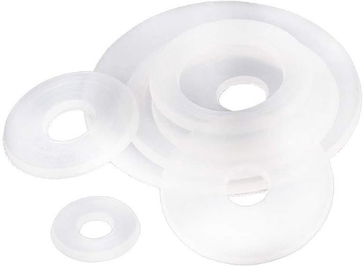 Sluitringen 100 Stuks - Zachte Nylon Pakking - Kunststof Sluitringen - Isolatiering - Slijtvast - Corrosiebestendig - Onderlegringen