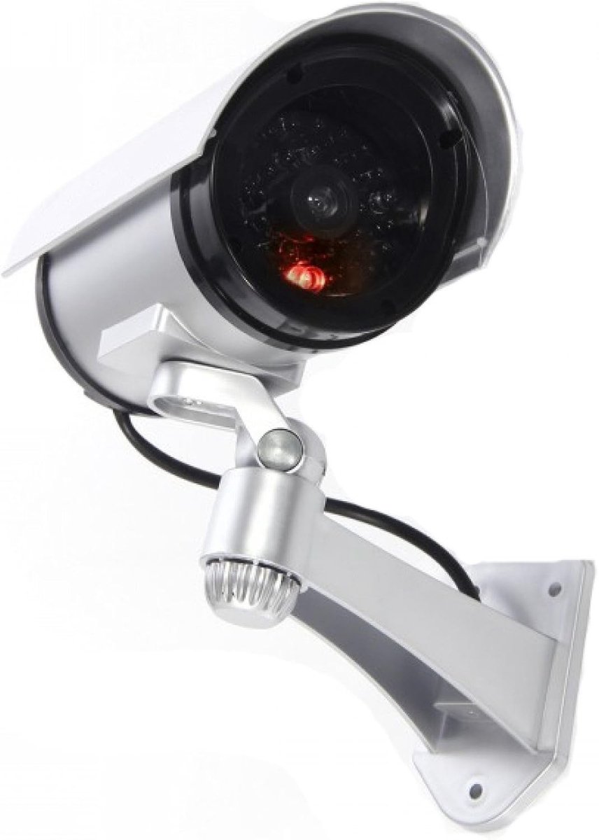 Valse Bewakingscamera - Grijs - 17.5 x 8.5 x 8.5 cm - Met Infrarood Knipperlicht - Voor Buiten