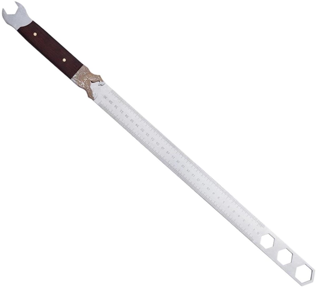 Stalen Liniaal - Precisie Schaalverdeling - Nauwkeurig Meten - Steeksleutelfunctie - 60 cm - Zilver