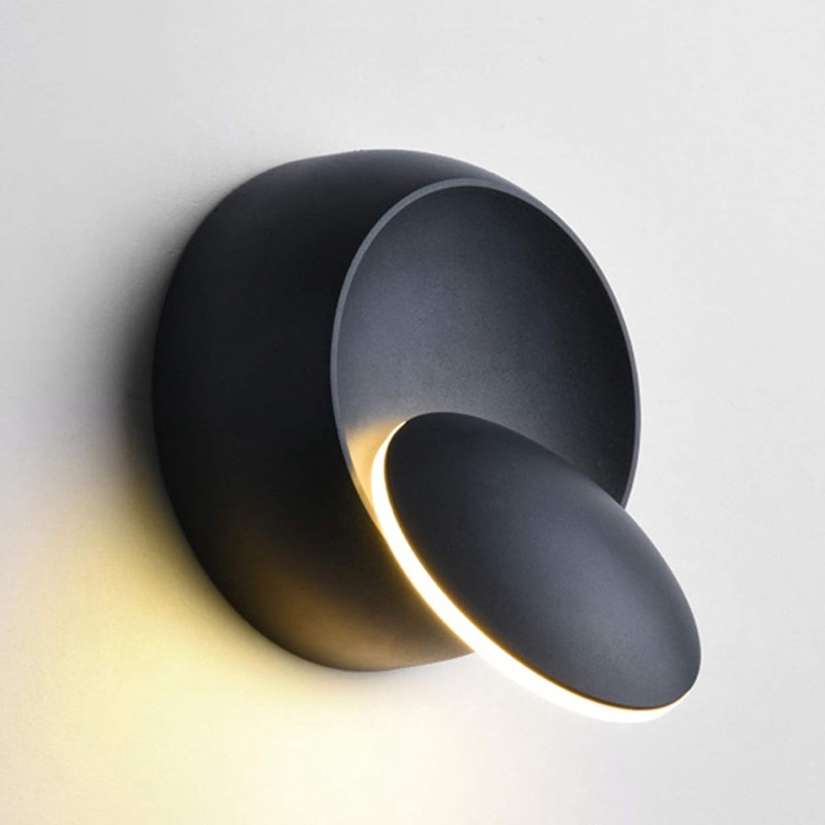 Moderne LED Wandlamp - Zwart - 14 x 14 x 7 cm - IJzeren Wandverlichting met Verstelbare Lichtrichting - Voor Slaapkamer en Woonkamer
