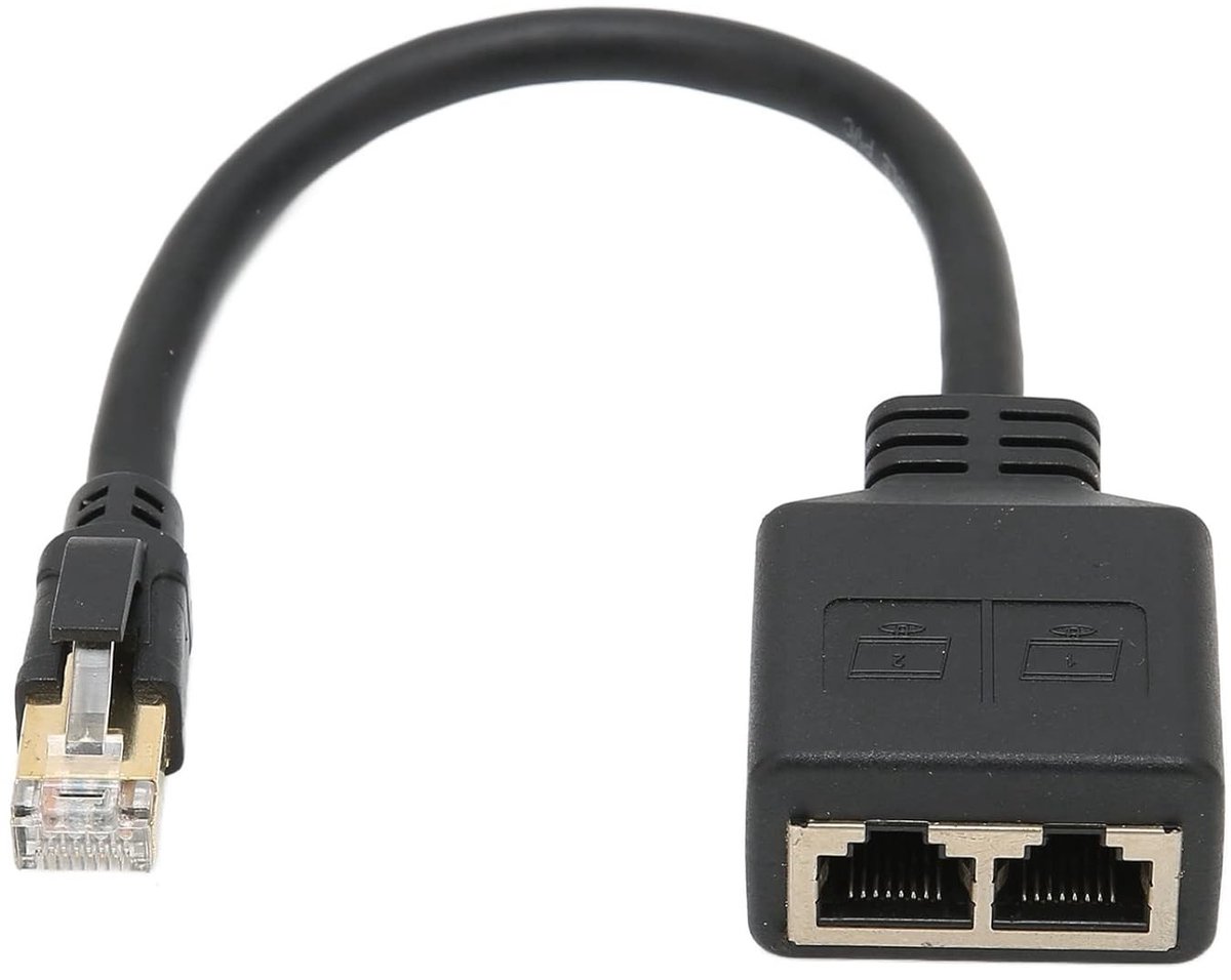 Netwerksplitter - Zwart - RJ45 CAT8 Ethernet Adapterkabel - Voor Thuis en Kantoor
