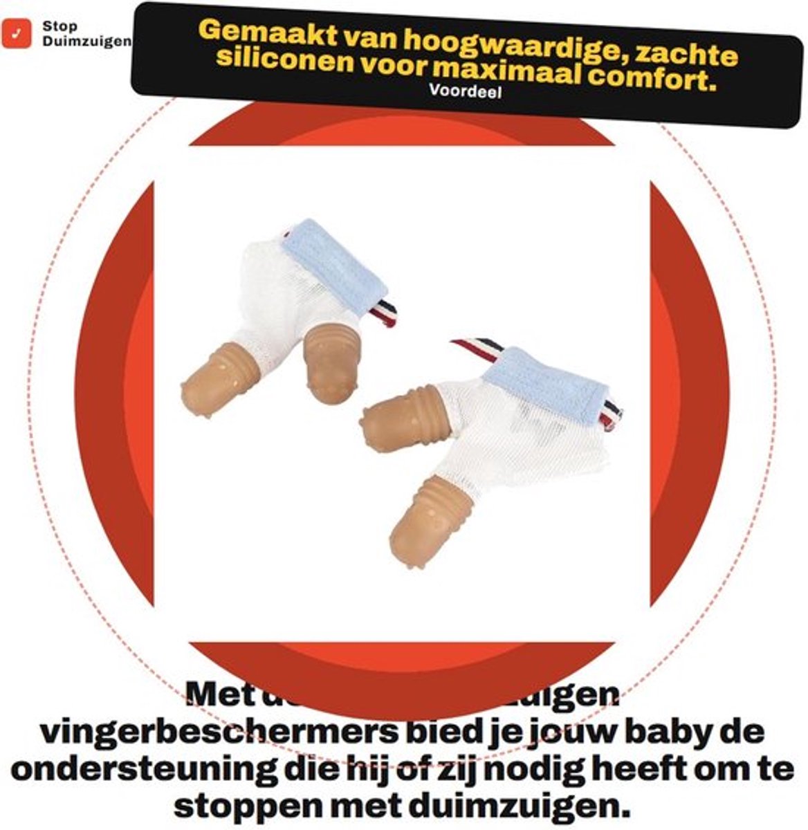 Vingerbeschermer Siliconen - Duimzuigstop - Ademend Gat - 2 Vingerbeschermers - Veilig en Comfortabel - Stevig Materiaal - Vingerstopper