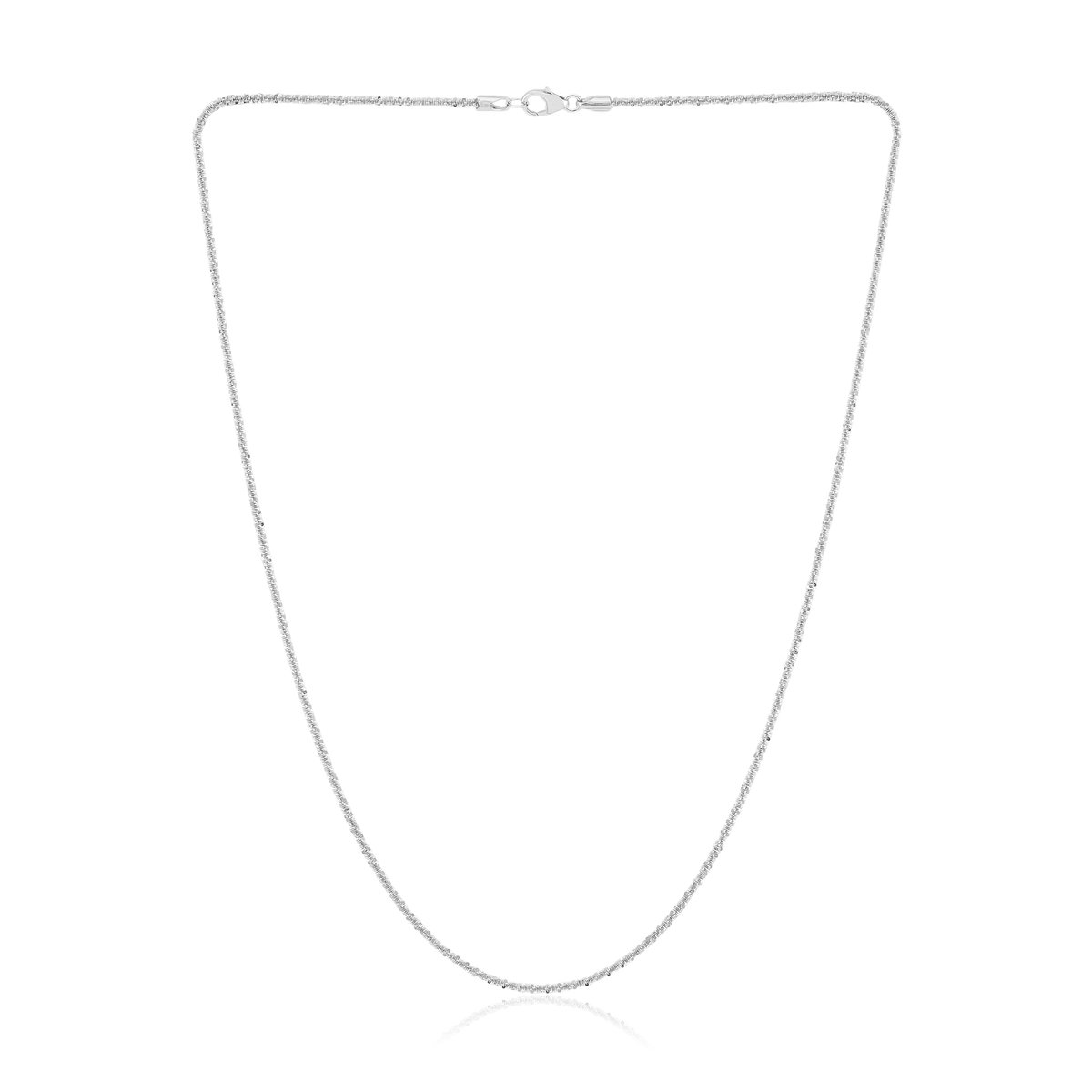 Cavill - Fijne Zilveren Ketting - 925 Sterlingzilver met Rhodium - Criss-Cross Design - Modieuze Dames Ketting - 45,5 cm Karabijnsluiting