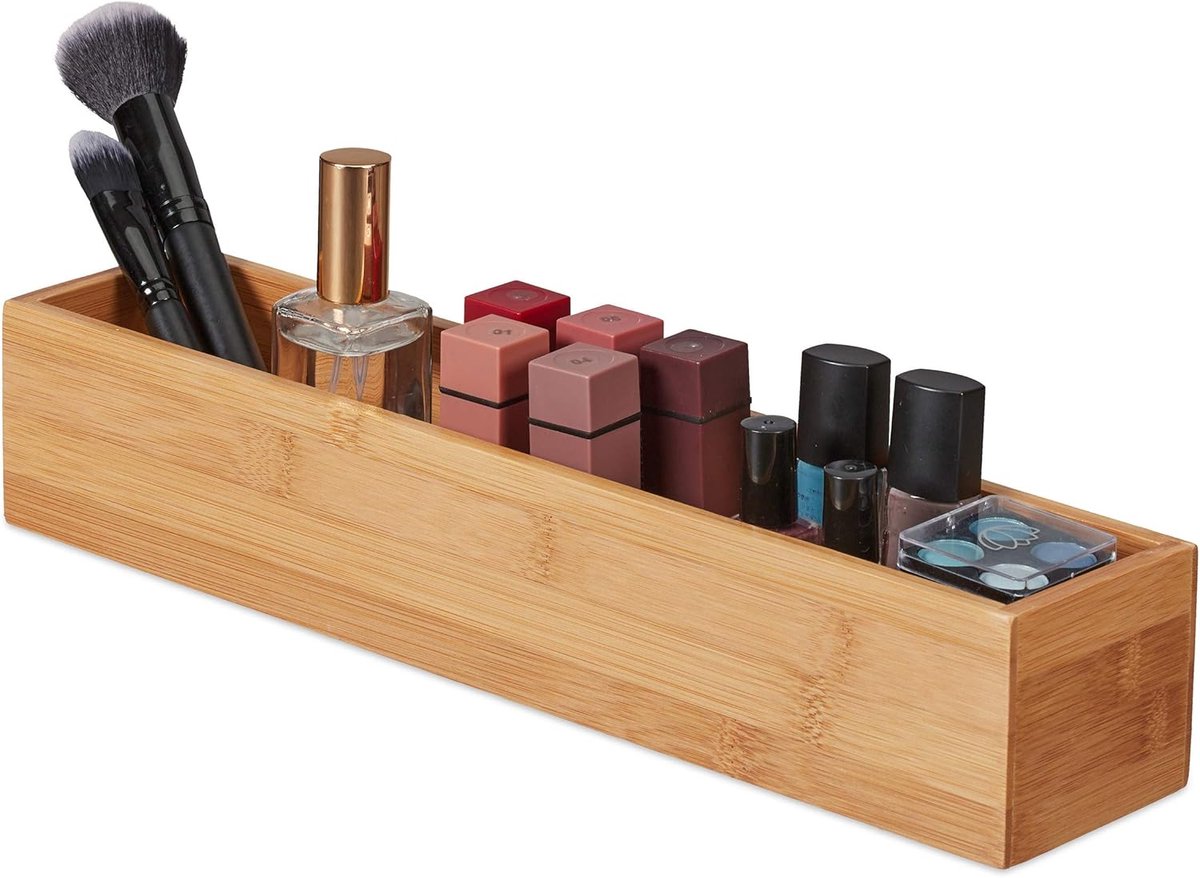 1 stuk - Lippenstift - Bamboo - 7 x 38 x 8 cm - voor make-up tafel - houten kleur