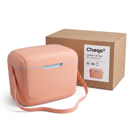 Cheqo® Koelbox - Draagbare Koelbox zonder Stroom - Passieve Koelbox - Kleine Koelbox met Schouderband - Koelbox voor Camping - Strand - Picknick en Auto - Koeltas - Thermobox - Isolerende Koelbox voor Festival - Roze Lichtgewicht Koelbox van Cheqo — afbeelding 4