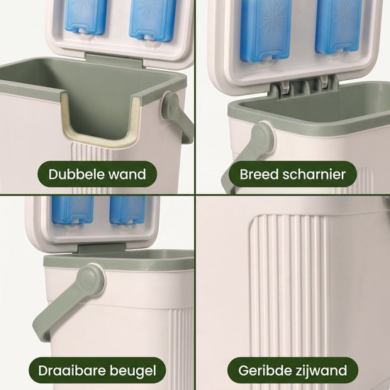 Cheqo® Koelbox met Koelelementen - Passieve Koelbox zonder Stroom - Draagbare Koelbox met Handvat voor Camping - Strand - Picknick - Festival en Auto - Koeltas - Frigobox - Coolbox - Koelbox met Deksel - Inclusief 2 Herbruikbare Koelelementen van Cheqo — afbeelding 5