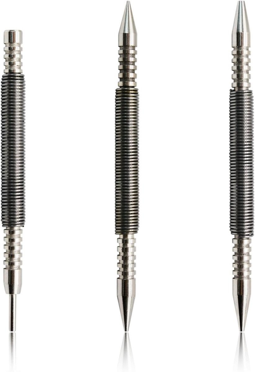 Allecto Plus - 3-delige spijkermachines voor het verwijderen van deurscharnierpennen - 5000 PSI slagkracht - hamerloze spijkerset - ponsgereedschap - 1/32" en 1/16" - scharnierpengereedschap