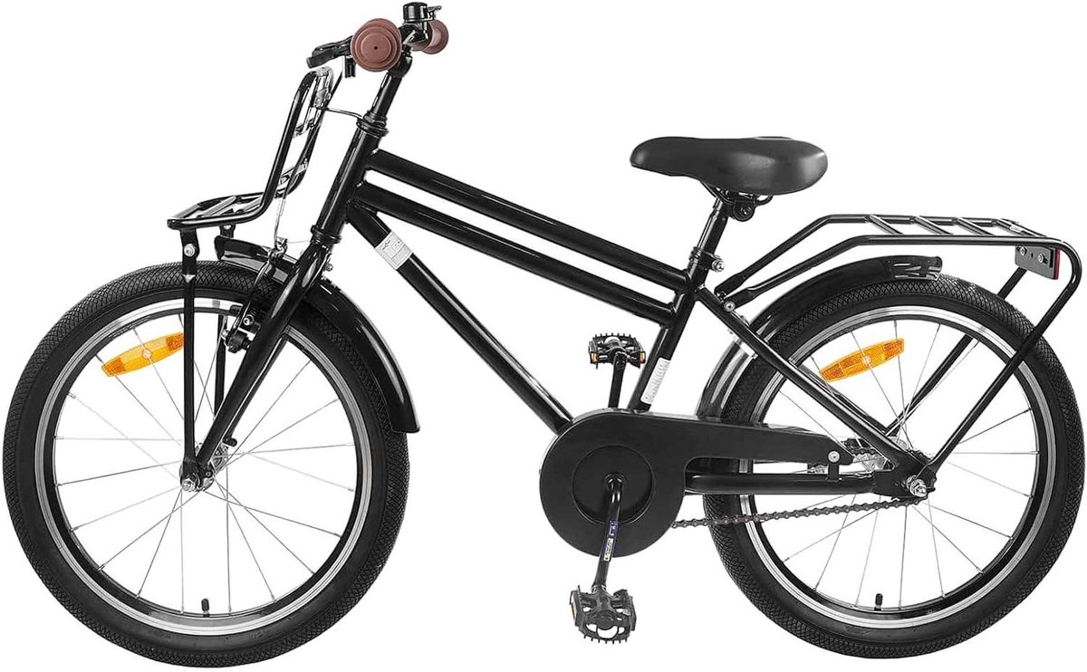 Kinderfiets 22 inch - Jongensmeisjesfiets - Avontuur en buiten - Stevig stalen frame - 22 inch - Zwart