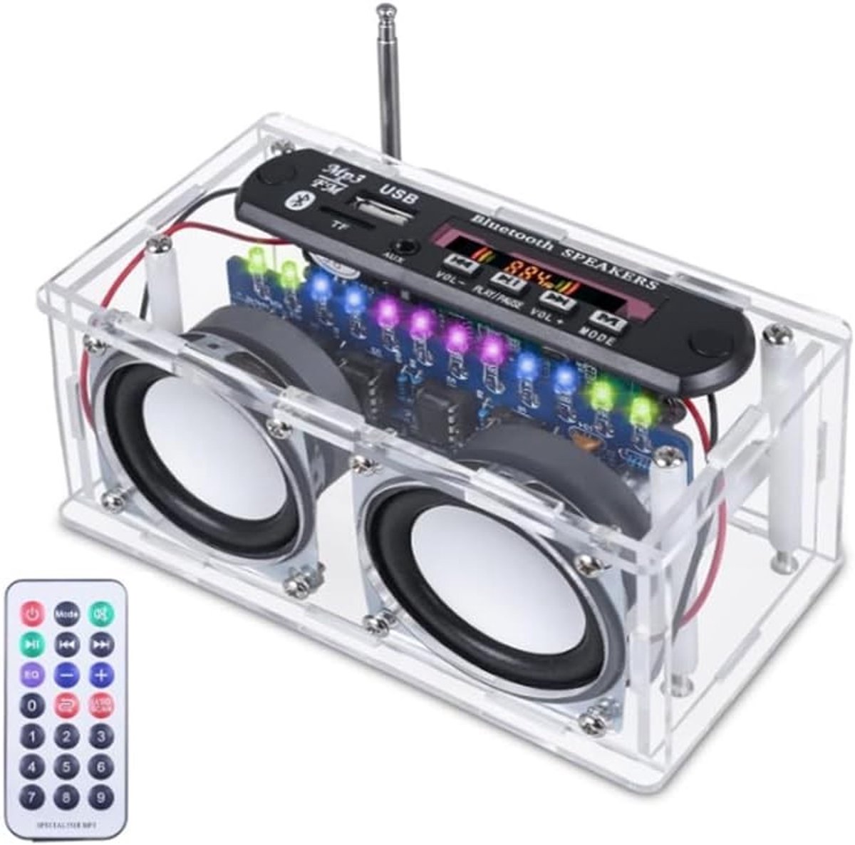 Doe-het-zelf Elektronica Solderen Bouwpakket - Zwart - FM-radio Bluetooth Luidspreker Kit - Voor Hobbyisten en Leerlingen