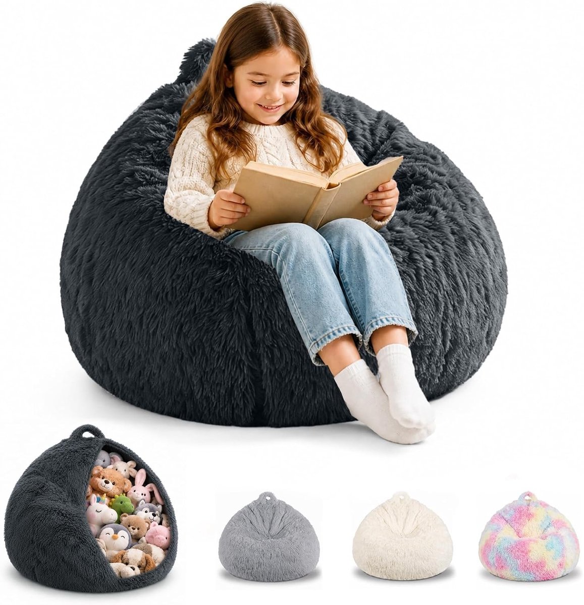 Beanbag large - Tie-dye - 70 x 80 cm - Imitatiebont Zitzakhoes zonder Vulling - Voor Binnen en Buiten