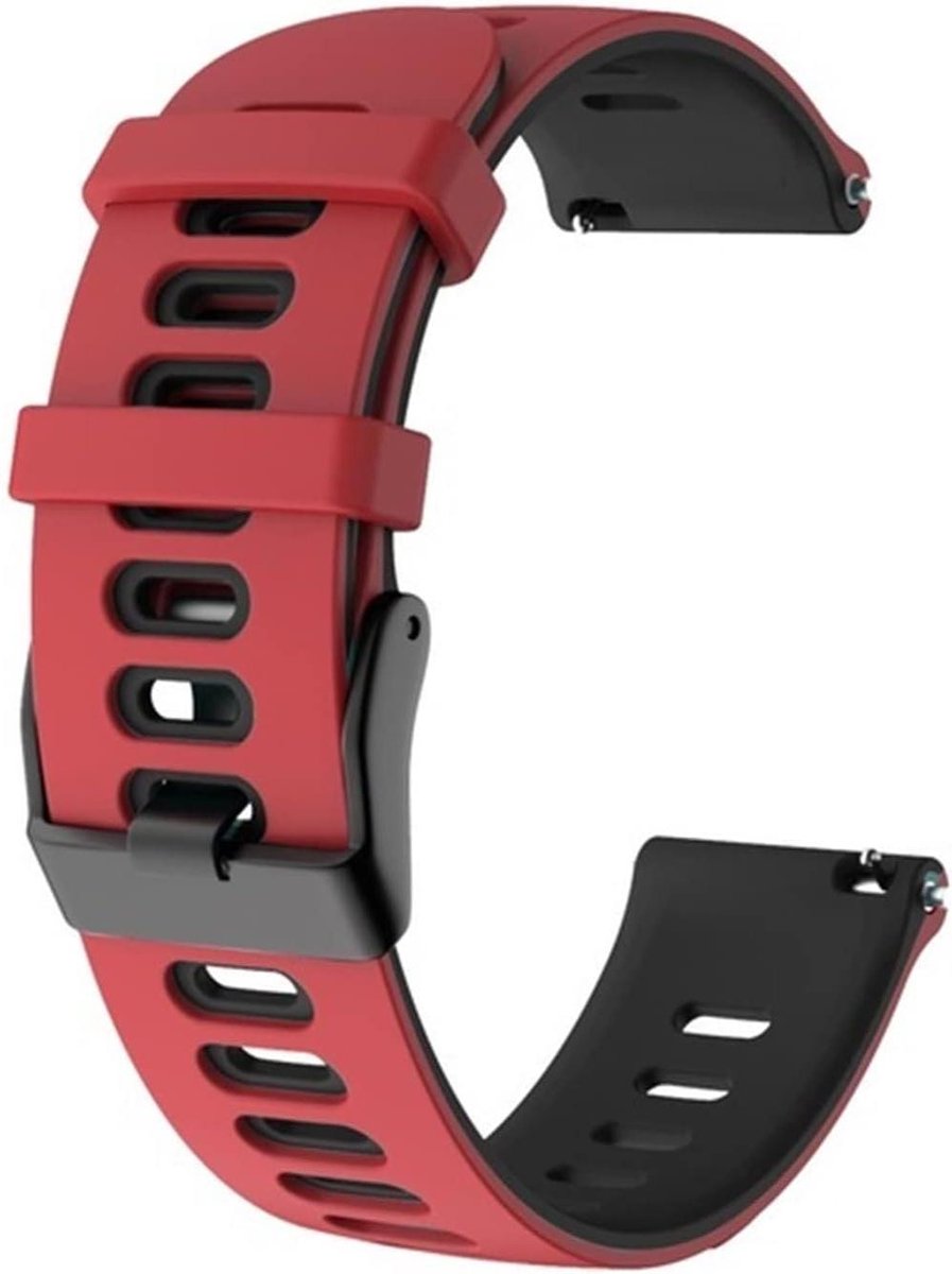 Siliconen Sport Band - Horlogeband Polsband - Dagelijks Gebruik - Zacht en Comfortabel - 20mm 22mm - Zwart