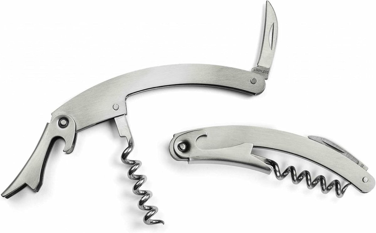 Wijnmultitool - Roestvrij staal - Compact - 3-in-1 Wijnaccessoire voor Thuis en Professioneel Gebruik