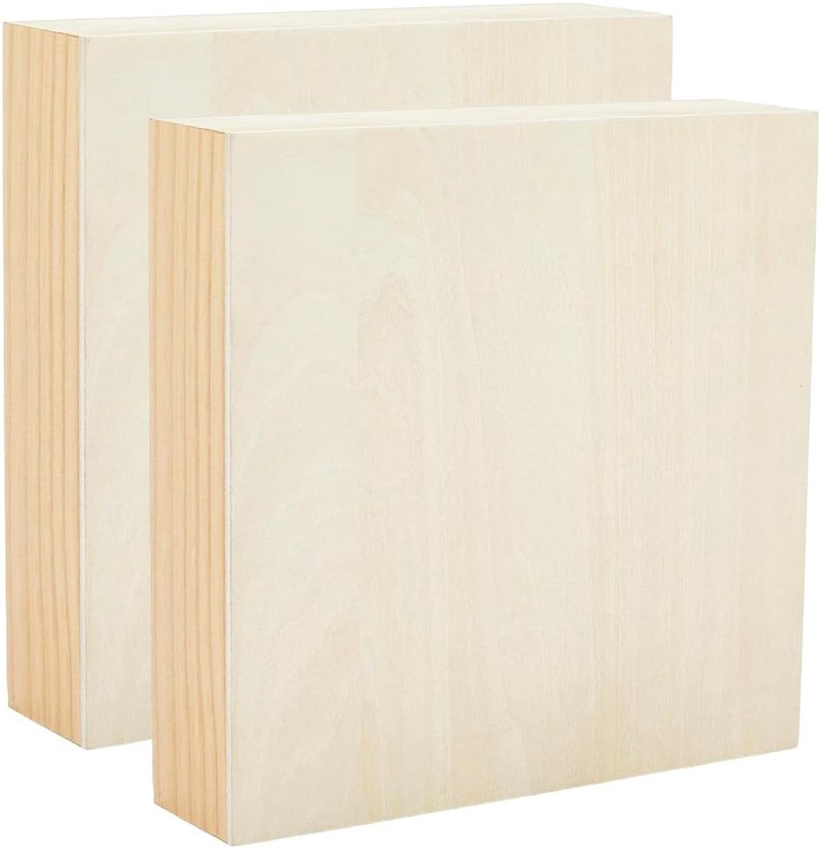 Onbehandelde houten canvaspanelen set van 3, 15,2 x 15,2 cm, ideaal voor schilderen, knutselen en DIY-projecten met acryl en olie