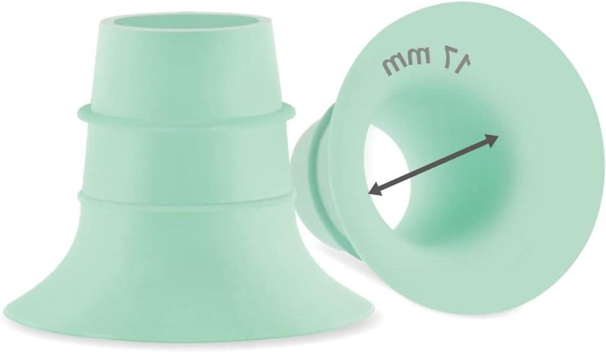 Borstkolf Inzetstukken - Flens Verkleiners - Comfortabel Kolven - Nauwsluitende Pasvorm - 2 Stuks 17 mm - Groen