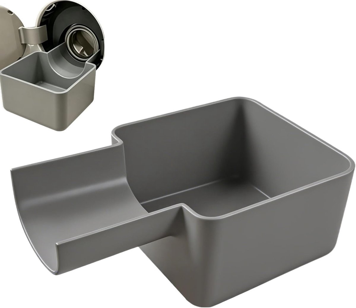 Bobypet - Lekbak wasmachine - Opvangbak wasmachine - Wasmachine filter lekbak - Lekvrij - Universeel - Voor waskamer en appartement - 15.6*10*6cm - Grijs