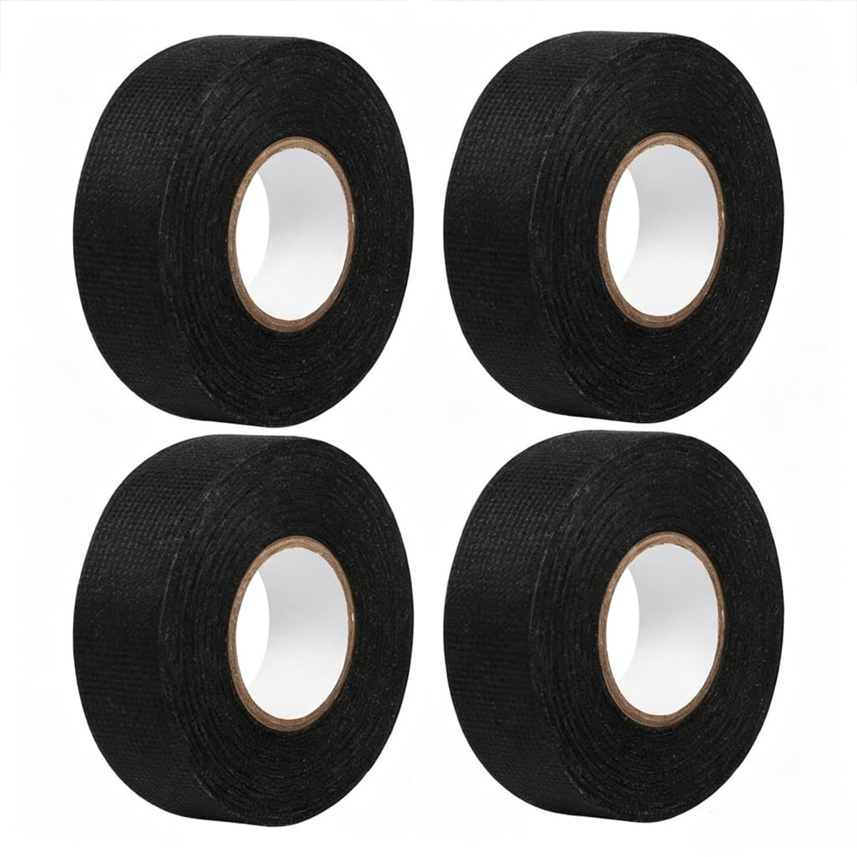 4 stuks zwarte plakband 19 mm x 15 m voor elektrische isolatie, thermische bescherming en auto reparaties