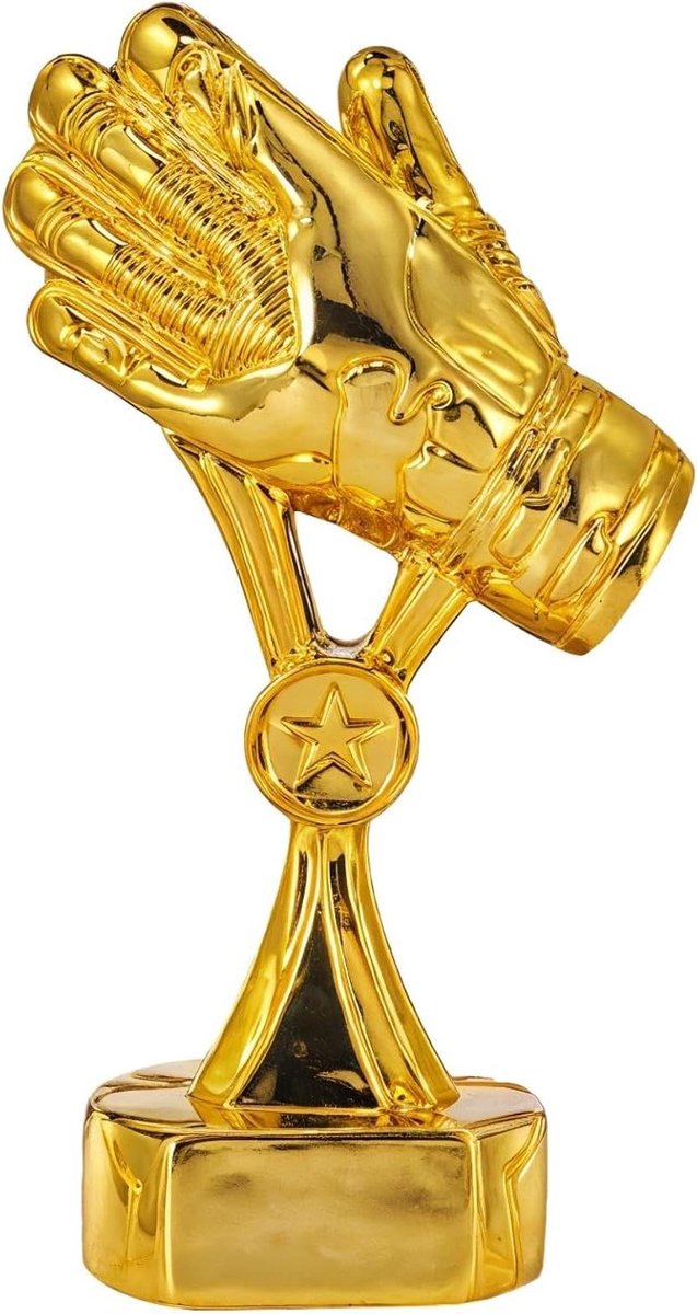 Voetbal Trofee - Doelman Award Cup - Sportevenementen Vieren - Gegalvaniseerde Afwerking - 20 cm - Goud