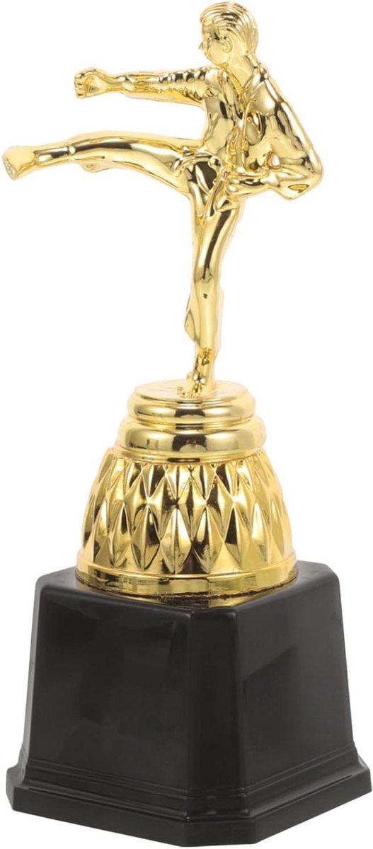 Plastic Trofee Beker - Kinderbeker Beloning - Wedstrijd Prijzen - Stabiele Plastic Basis - 19.6 cm - Goud