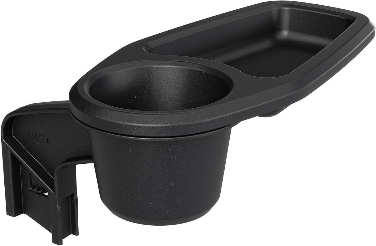 Kinderwagen Snack Tray - Eetplankje Kinderwagen - Onderweg Eten - Draait Weg - One-Size - Zwart