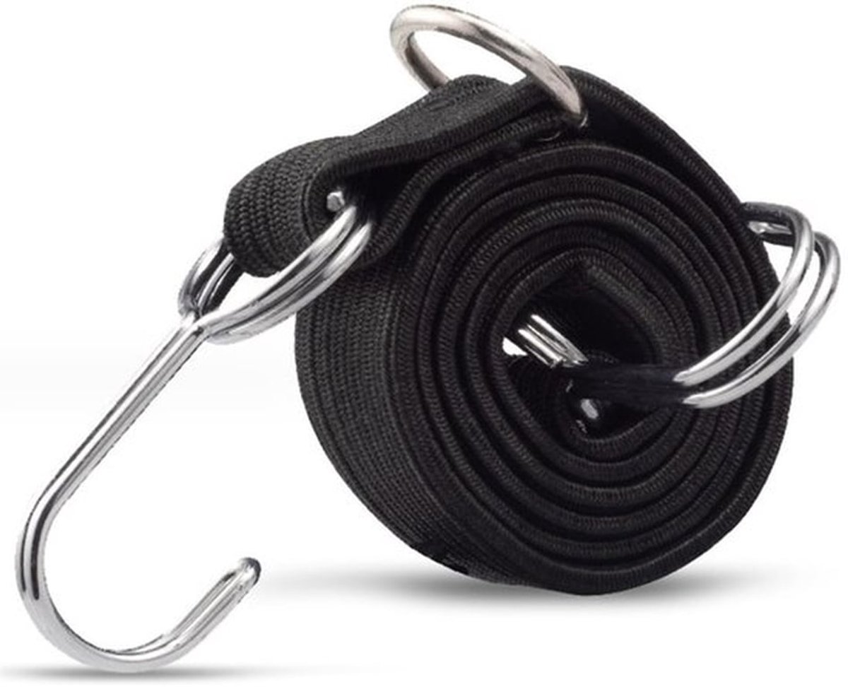 Set van 2 Fiets-Bagagespanners - Elastische Spanbanden met Metalen Haken