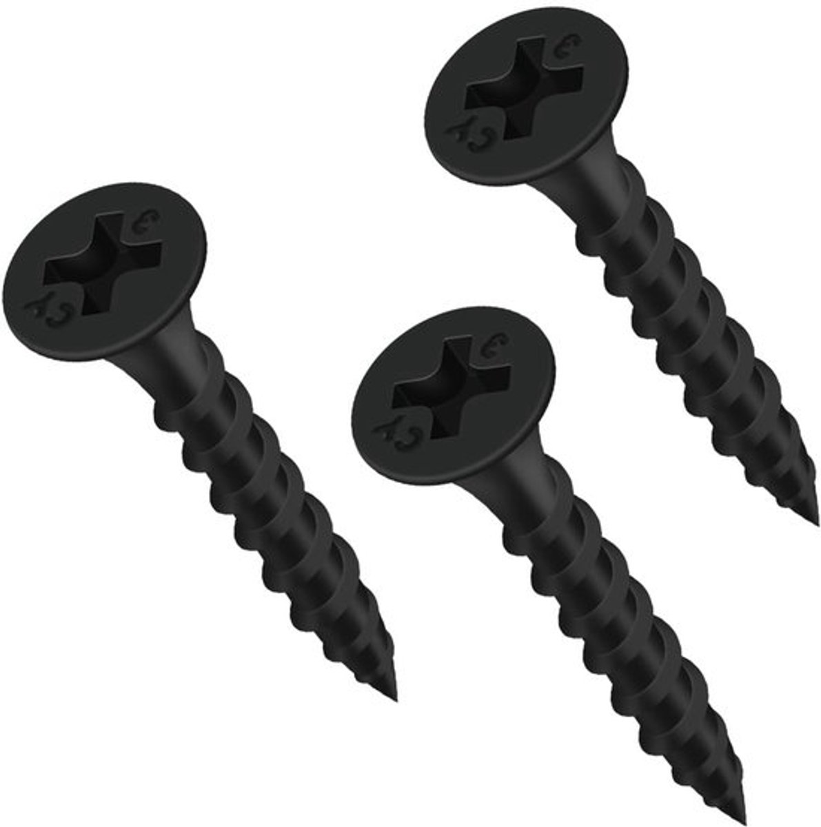 Snelbouwschroef M3,5 x 25 mm - 200 stuks - Zwart - Grove schroefdraad - Hout - Corrosiebescherming - Schroeven