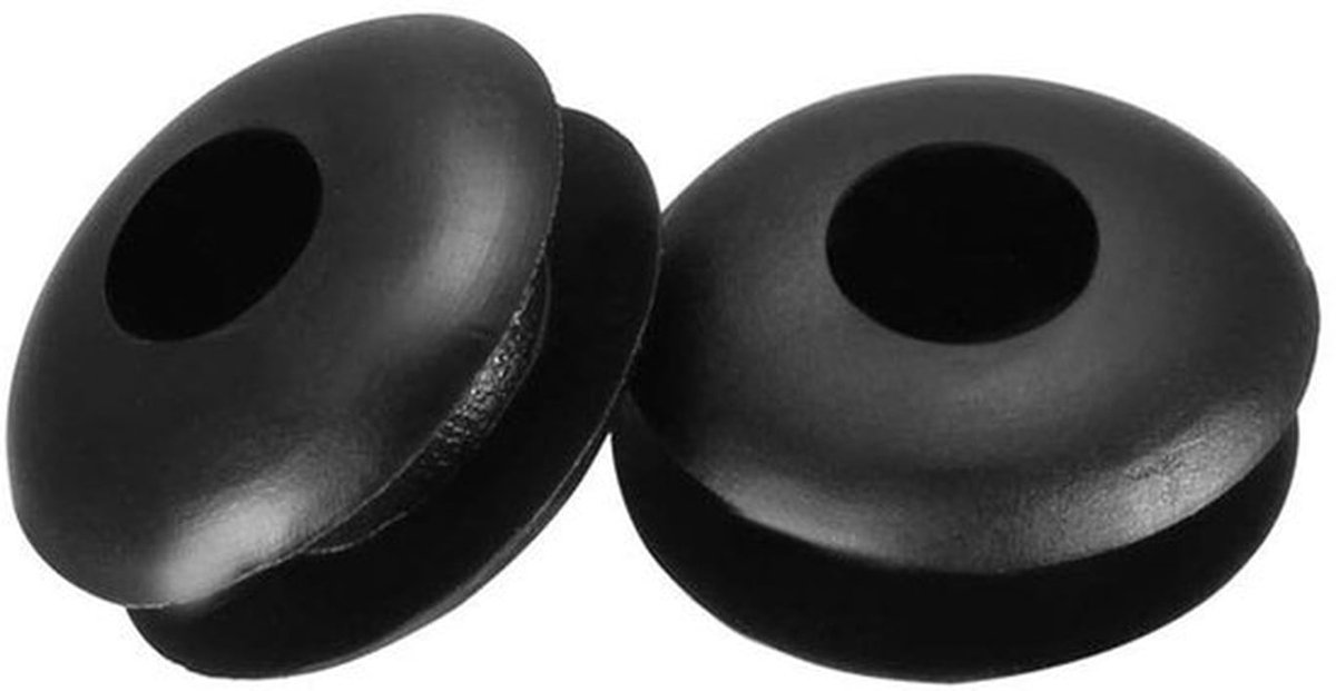 20 Stuks Zwarte Rubber Doorvoertules voor Kabelbescherming